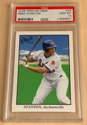 2009 Tristar Obak #26 💎 MIKE STANTON💎 Minors Pre-Rookie RC 💎 PSA 10 💎 POP 29 - Image 1 of 4