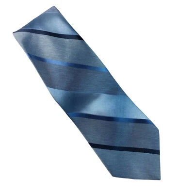 Corbata de vestir Envoy para hombre azul con patrón de rayas diagonales 57 pulgadas Foto 1 de 4