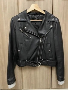 ZARA Faux Leather Riders Jacket Black Women Short Length - Picture 1 of 6
