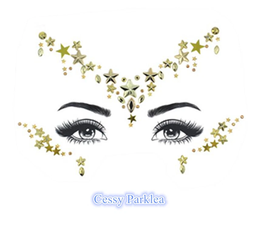 Celestial Goddess Queen of Athens Adhesive Face Rhinestone Jewels Sticker Tattoo - image 1 of 1