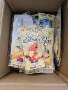 PIKACHU Pokemon 3D Rubber Keyring Keychain SQUIRTLE BULBASAUR BUNDLE X33 TOTAL - Picture 1 of 3