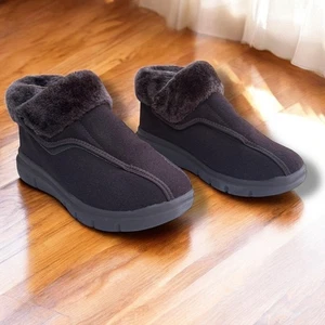 FitVille Ciabatte Uomo Marrone Scuro Invernali Stivali Diabetici Chiusura Regolabile Tg 12 - Foto 1 di 12