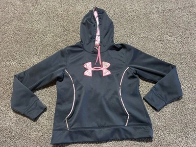 Under Armour Jóvenes Niñas Talla XL Negro Sudadera con Capucha Rosa Logo Sudadera Camuflada Foto 1 de 4