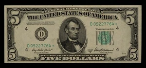 FR 1963-D* $5 1950 B Federal Reserve Note US - Star Note - SKU-CA1279 - Picture 1 of 2