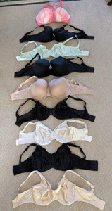 Lot 9 Bras 36DDD Victoria's Secret Paramour Lilyette Soma Maidenform - Picture 1 of 4