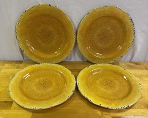 Pier 1 Imports Carmelo Melamine Dinner Plates Yellow Set Of 4 11" VGC - Picture 1 of 10