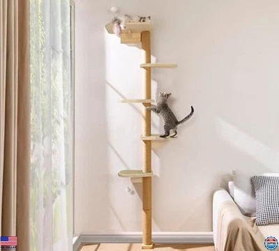 Wild Simulation Cat Tree for Kittens - 5-Level Wall Shelves & Climbing Tower - Image 1 of 4