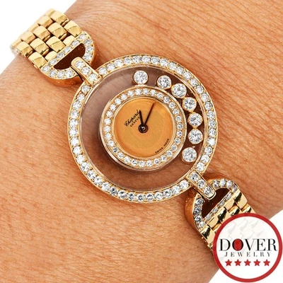 Chopard Happy Diamonds 4097 18K Gold 24mm Damen Quarz Uhr 44,9 gr NR - Bild 1 von 4