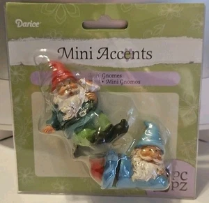 2 Stück Garten Mini Akzent Wichtel Lutins 2,5" Darice Wichtel Wichtel Gänseblümchen 2015 Neu - Bild 1 von 8