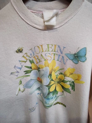 Sudadera De Colección Envejecida Marjolein Bastin Naturaleza Temática Talla XL 90s EE. UU. Foto 1 de 4