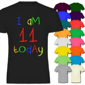 Ich bin 11 heute Kinder 11. Geburtstag Kinder Junge Mädchen T-Shirt - Bild 1 von 11