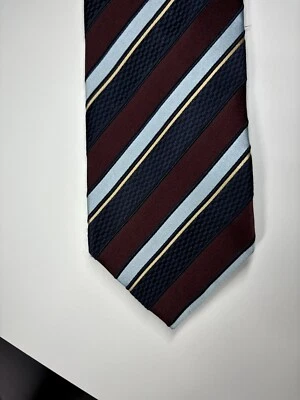 Corbata a rayas rojas y azules Ermenegildo ZEGNA para hombre corbata de seda y algodón 60” X 3,75” Foto 1 de 4