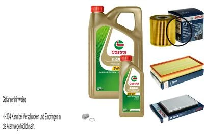 Bosch Inspección Set 6L castrol edge 5W-30 M para Volvo V70 I 2.4 2.5 Turbo - Imagen 1 de 4