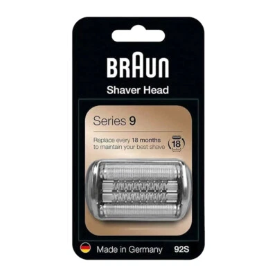 Braun 92S Series 9 cartuccia rasoio argento testina di ricambio NUOVA - Immagine 1 di 4