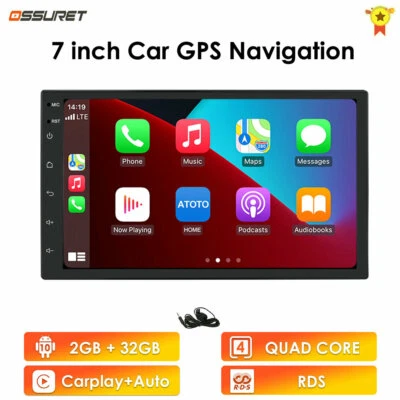 7" Car Radio Stereo Apple/Android Carplay Touch Screen Double 2Din 2+32GB GPS  - Image 1 of 4