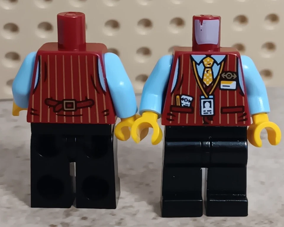 New LEGO Train Conductor Body Torso Legs Pinstriped Vest Train Railway Transit - Image 1 of 1
