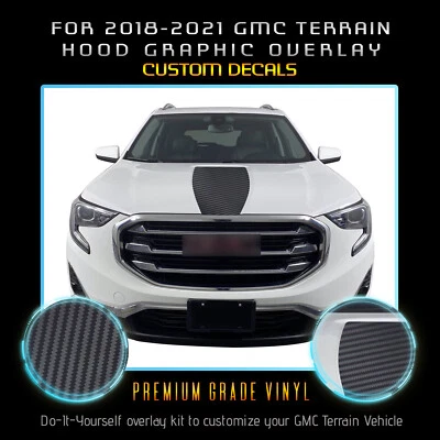 Calcomanía superpuesta gráfica para GMC Terrain Hood 2018-2021 - vinilo de fibra de carbono mate Foto 1 de 4