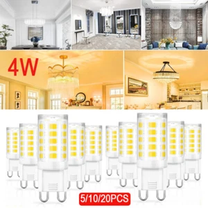 5/10/20PCS 4W G9 LED Corn Light Bulb Bi Pin Base 360° Beam Chandeliers Bulb 120V - Picture 1 of 23