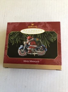 Hallmark Keepsake Ornament - Merry Motorcycle 1999 Pressed Tin - Picture 1 of 2