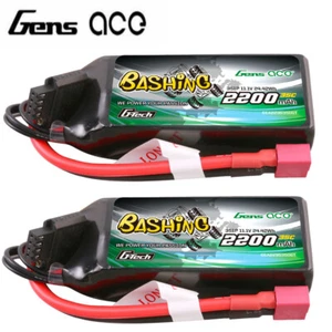 2X Gens Ace 2200mAh 11.1V 35C G-Tech Lipo 3S Battery With T plug For RC Crawler - Picture 1 of 6