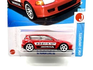 2024 Hot Wheels '92 Honda Civic EG (red) HW J-Imports SUPER CUSTOM w/Real Riders - Picture 1 of 6