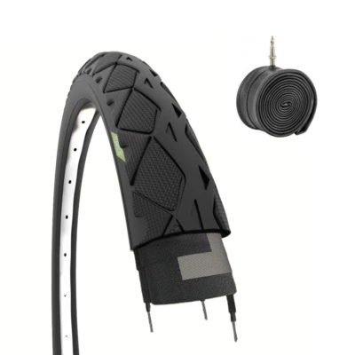 ECOVELÒ COPERTONE 26 X 1.50 (40-559) + CAMERA PNEUMATICO CITY BIKE TREKKING BICI IBRIDA