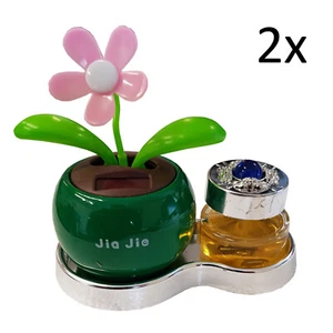 2 x SOLAR POWER DANCING AIR FRESHENER FLOWER car home fragrance perfume caravan - Picture 1 of 1