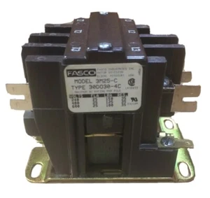 FASCO 3M25-C DEFINITE PURPOSE CONTACTOR 3P 25 FLA 35A RES 208/240VAC--NEW--SES - Picture 1 of 2