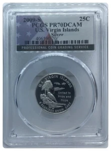 2009-S PCGS PR70DCAM EE. UU. Islas Vírgenes cuarto territorio plateado - Imagen 1 de 1
