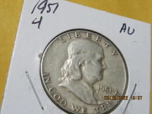 90% 1951 SILBER FRANKLIN HALF $ US SHIPPING ONLY A U. #4 - Bild 1 von 4