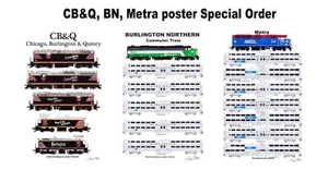 Sonderbestellung CB&Q, Burlington Northern, Metra 11"x17" Poster Andy Fletcher - Bild 1 von 1