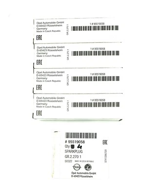 4X Originales Opel Bujías Astra, Corsa, Vectra, Zafira, Insignia A - 95519058 - Imagen 1 de 3