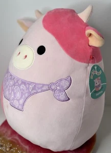 Original 16 Zoll Reshma hellrosa Kuh mit lila Bandana Squishmallow - Bild 1 von 6