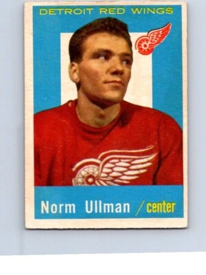 VINTAGE HOCKEY CARD 1959-60 TOPPS  NORM ULLMAN DETROIT RED WINGS NO1251 - Image 1 of 2