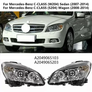 Paar Halogen LED Scheinwerfer für Mercedes-Benz C-Klasse W204 S204 2007-2014 - Bild 1 von 20