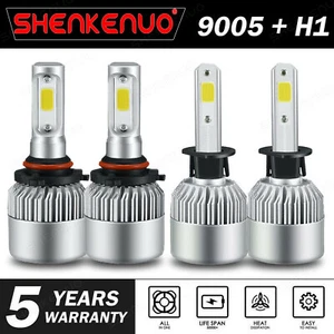 For Nissan Altima 2006-2005 4pcs H1+9005 LED Headlight Kit Hi/Low Beam Bulbs S2 - Picture 1 of 12