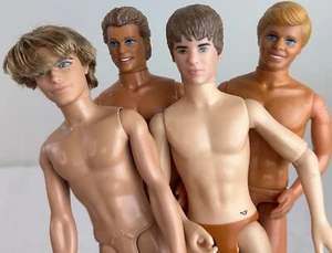 Vintage Mattel Ken Nude Doll Lot Boys Male Suntan Justin Bieber Rooted Hair Set - Picture 1 of 24