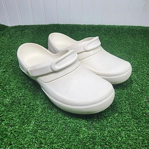 Zuecos de trabajo CROCS Mercy antideslizantes para mujer talla W5 blancos 10876 - Imagen 1 de 11