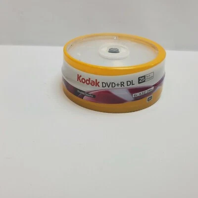 Kodak DVD Double Layer 8.5GB 8X Blank DVD+R White Inkjet Printable Disc 25 - Image 1 of 4