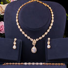 Gold Plated Bridal Jewelry Set Zircon Women Necklace Bracelet Earrings For Party