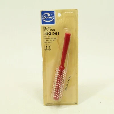 Vintage Goody Blow Styling PINK Brush Nylon Bristles Grip 1982 NOS #7109 - Image 1 of 4