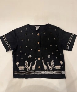 Camisa Stonebridge Top Para Mujer PP Azul Lino Safari Cuadrada Lagenlook Bordada - Imagen 1 de 19