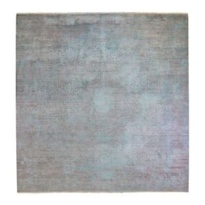 10'x10' Taupe Tone on Tone Broken Design Wool&Silk Hand Made Square Rug R66290
