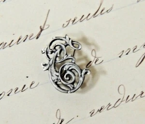 Superbe Monogramme en ARGENT massif Lettre T , initiale , maroquinerie shabby  - Imagen 1 de 2