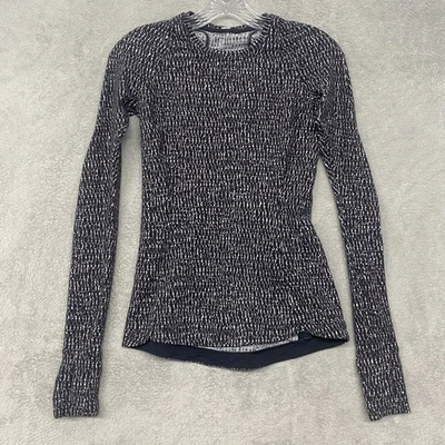 Camisa Lululemon Mujer 4 Negra Redondeada Manga Larga Camisa Anudada Jacquard Rulu Foto 1 de 4