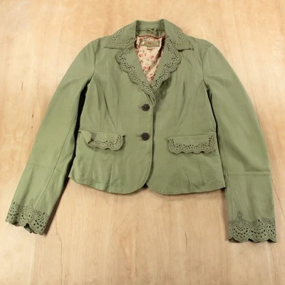 Chaqueta Blazer WILSONS CUERO Floral Corte Ribete PEQUEÑA Etiqueta De Colección Años 90 Y2k Boho Foto 1 de 4