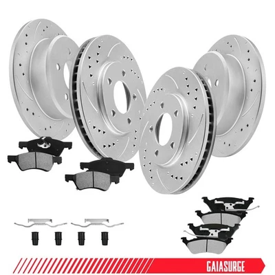 Front Rear Brake Rotors Ceramic Pads for 2001-2007 Dodge Grand Caravan V6 Foto 1 de 4