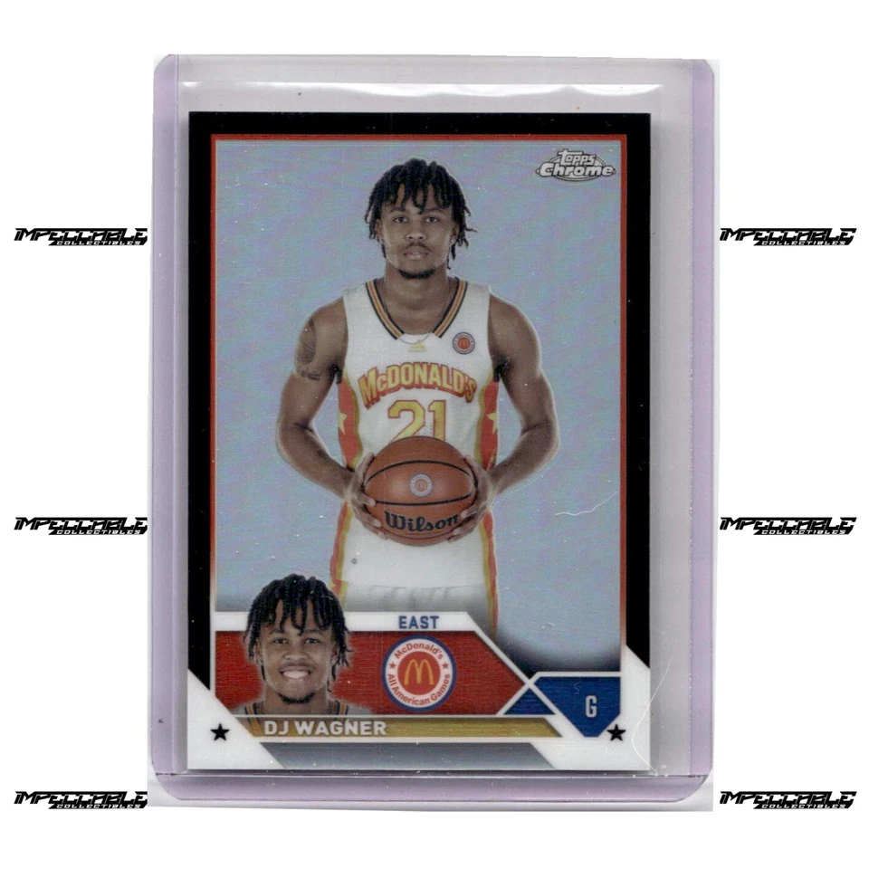 2023 Topps Chrome McDonald's A/A - Black #59 DJ Wagner Rookie /10 - Image 1 of 2