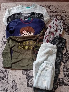 Childs Fleece Pyjama Bundle ×4 Mixed Brands Age 6-7 Years - Picture 1 of 3