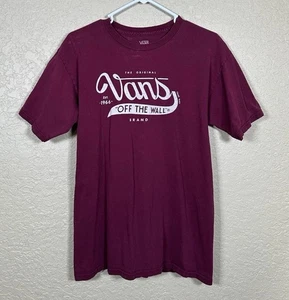 Vans Off The Wall Brand Original Maroon Logo T-Shirt Adult Size M - Picture 1 of 6